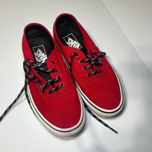 Vans RedLow-Top Sneakers with Black Accents unisex men size 5.0 women 6.5